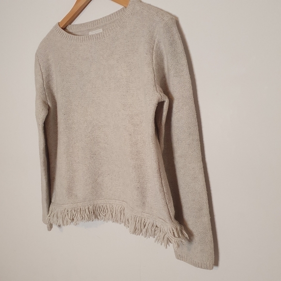 Lou & Grey Wool Blend Sweater With Frayed Hem in Size Medium - Picture 2 of 7